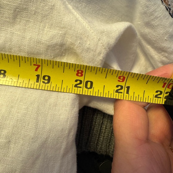 Vintage Linen Chico's Cream Button-Up Top with Animal Print - Picture 7 of 7